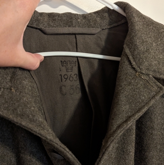 Vintage Swedish Military Wool Field Jacket sz L - Picture 4 of 8